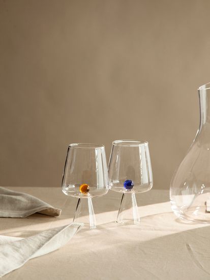 Набор бокалов для вина orb, 400 мл, синий/янтарный, 2 шт.