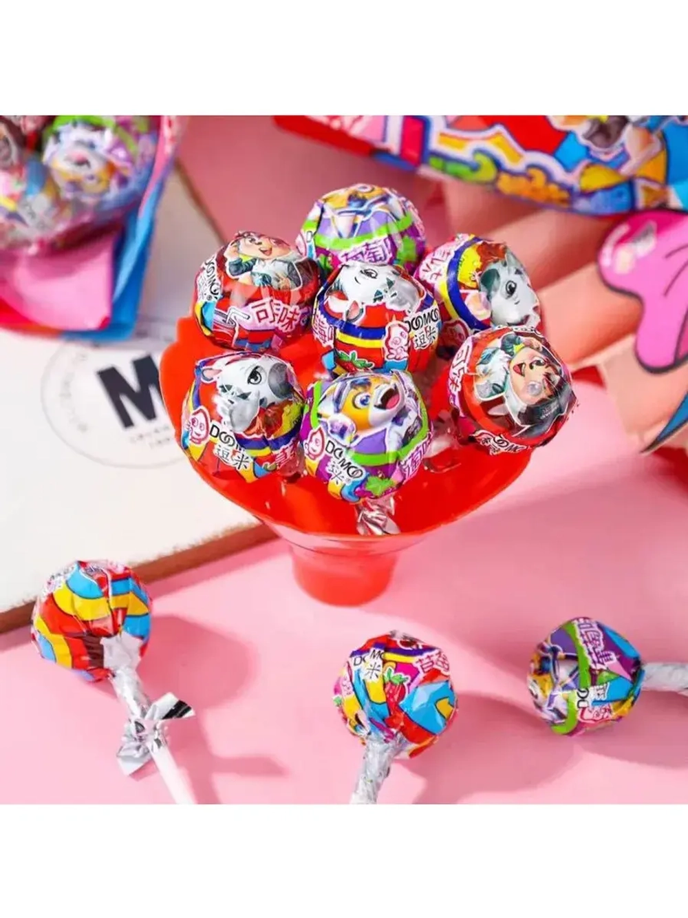 Букет из фруктовых леденцов на палочке 70 г * 3 шт