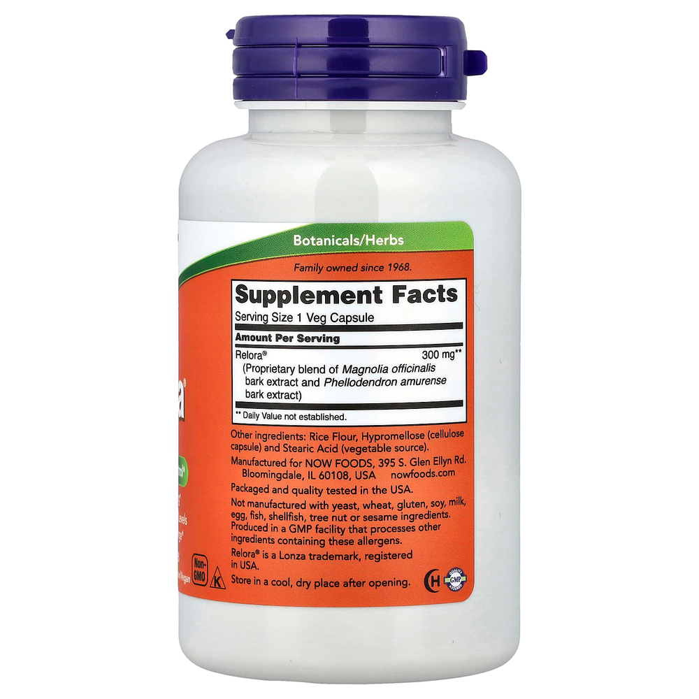 NOW Foods, Relora®, добавка для контроля стресса и аппетита, 300 мг, 120 растительных капсул