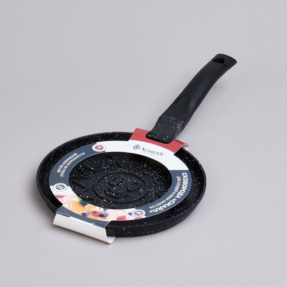 СКОВОРОДА AGNESS "СМАЙЛ" С АНТИПРИГАР.ПОКРЫТИЕМ ДИАМЕТР=18 СМ