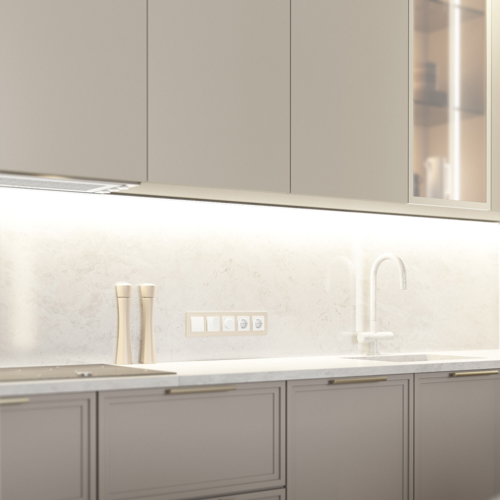Рамка на 5 постов Senso (шампань, стекло soft-touch) W0053111