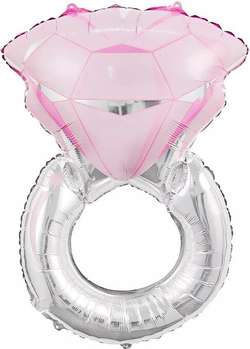 Шар (28""/71 см) Фигура, Кольцо с бриллиантом, Розовый, 1 шт. В159