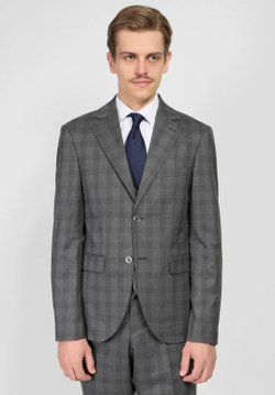Мужской костюм тройка в клетку (серый) А45