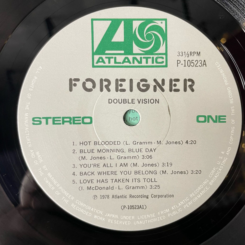 Винтажная виниловая пластинка LP Foreigner Double Vision (Japan 1978) (Obi) Blue Morning, Blue Day