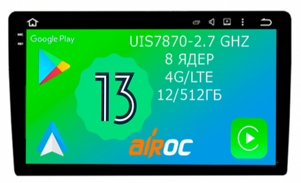 Магнитола для Ford Mondeo 4, Focus 2, S-Max/Galaxy (ШГУ овальное) - Airoc 2K AU-1706 на Android 13, TS20, 12/512Гб, SIM-слот