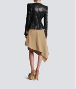 Куртка-пеплум из кожи ягнёнка от Balmain