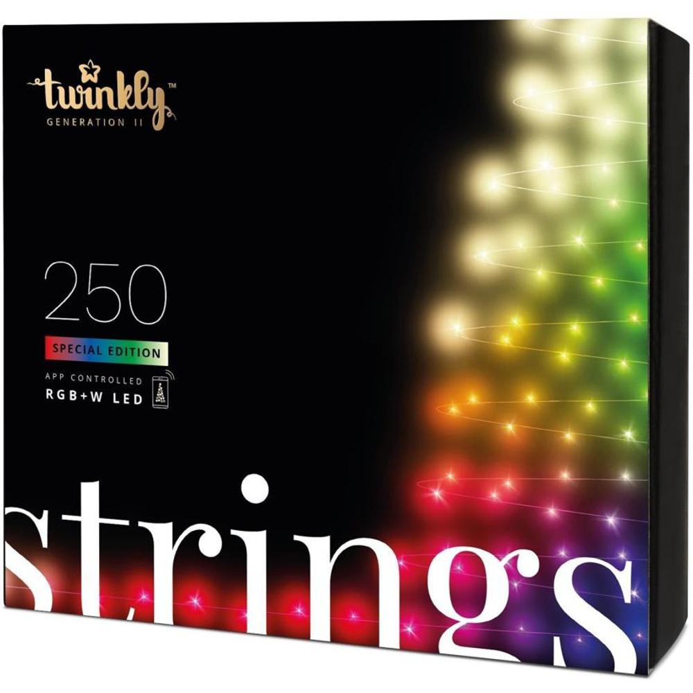 Умная гирлянда «Нити» Twinkly Strings, RGB + W (20 м, 250 светодиодов) Generation II