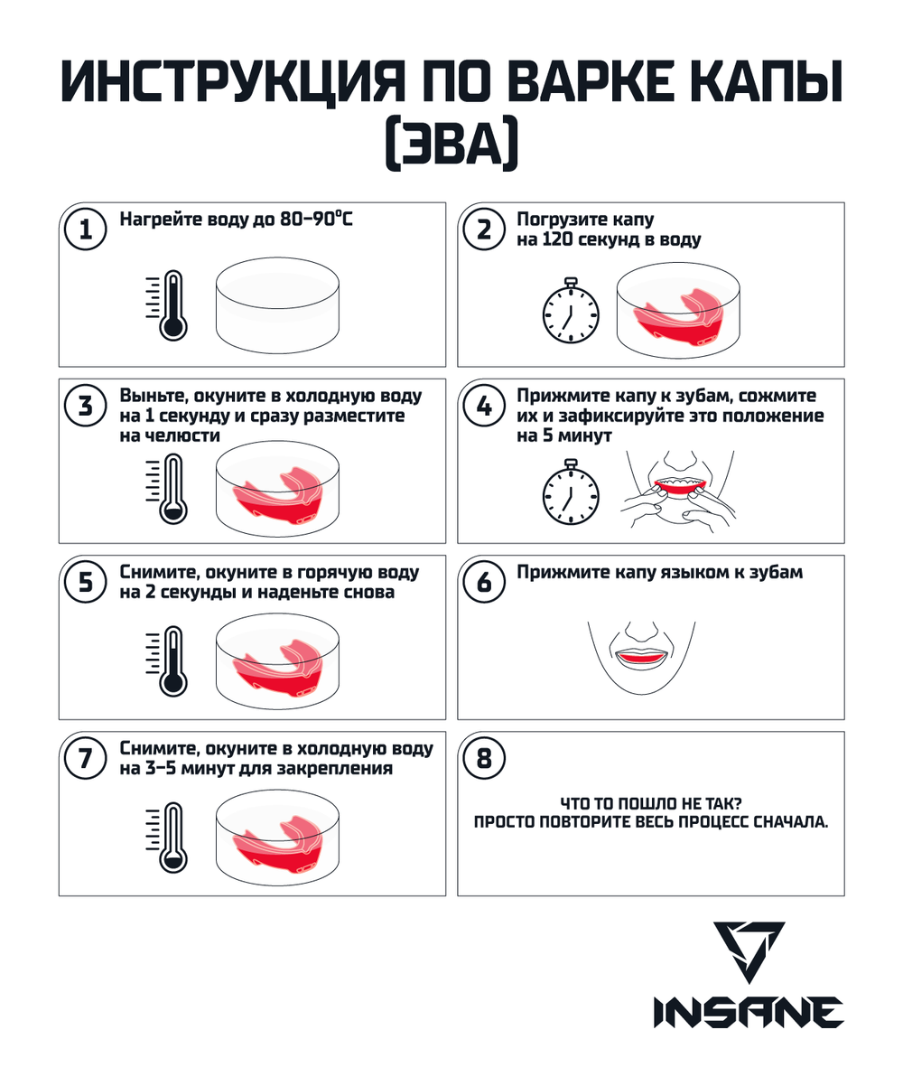 Капа 1-челюстная LYNX, ЭВА, белый/черный, детский