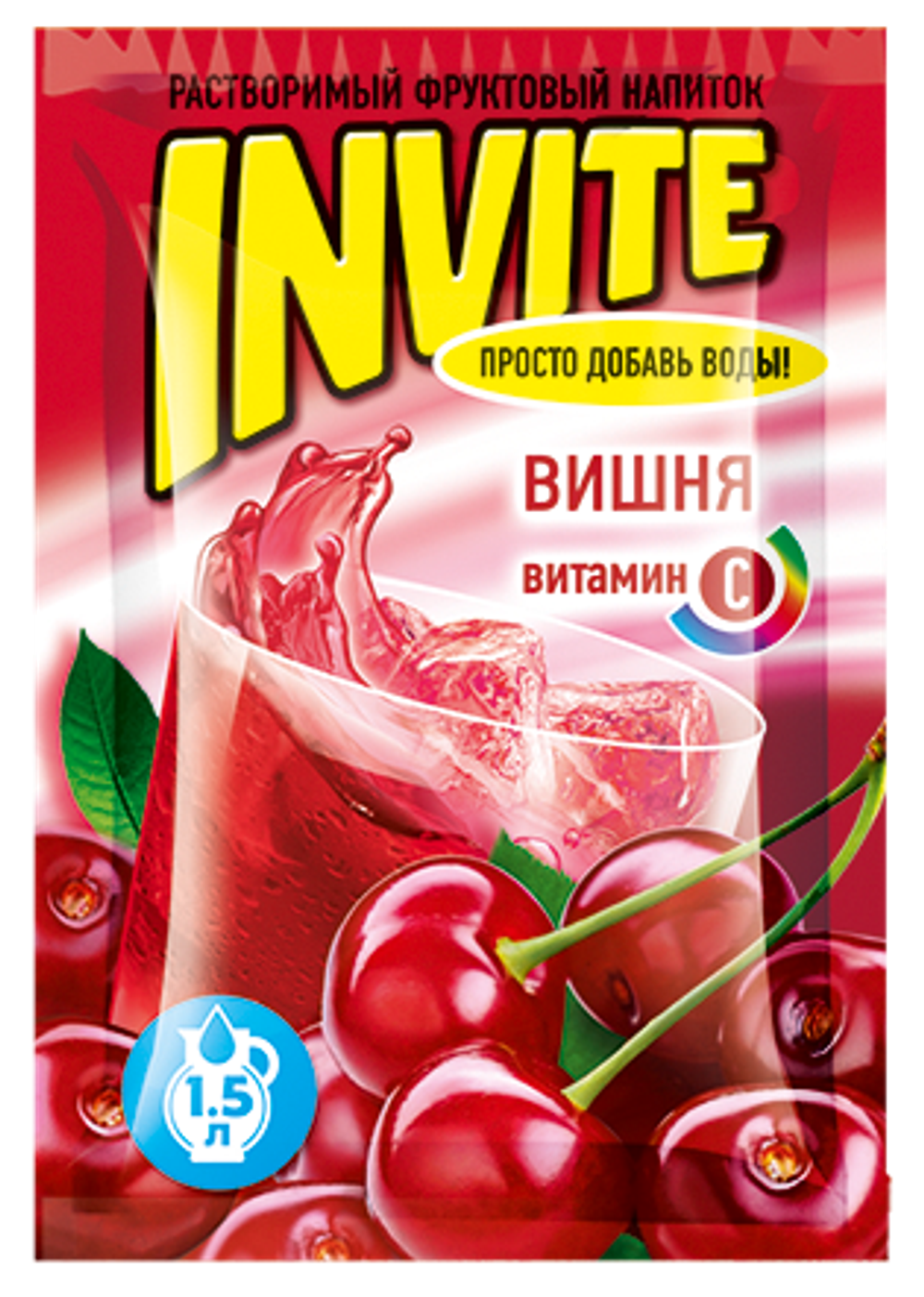 Растворимый напиток Invite вишня 9гр 24шт*8бл