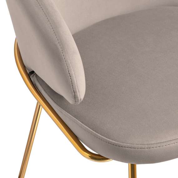 Стул Lime, серо-бежевый микровелюр с золотыми ножками