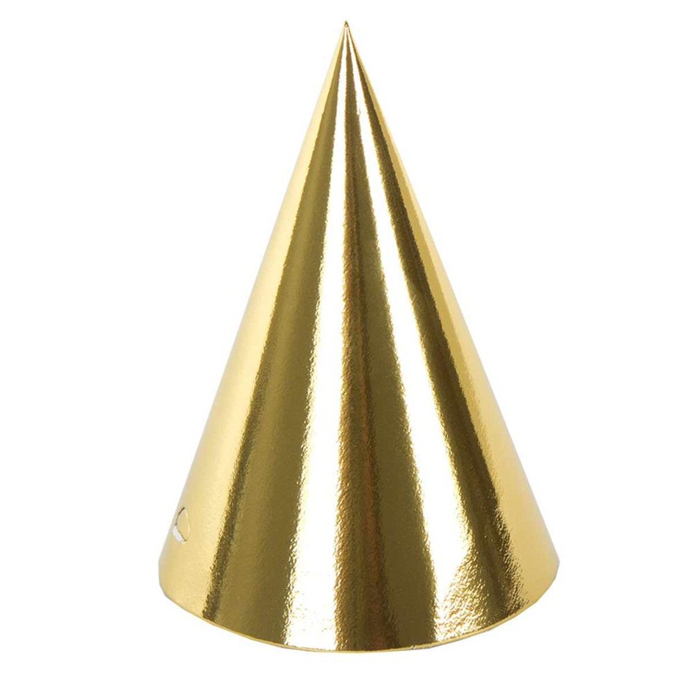 Колпаки фольгированные в золотом цвете, 6 шт