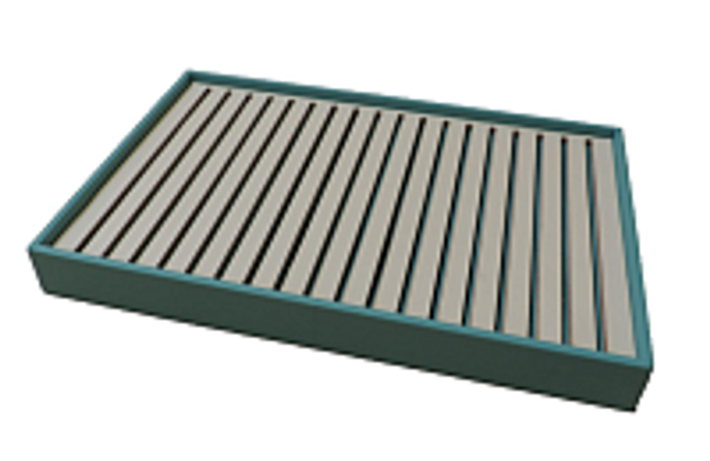 Дисплей 1 серии/приподнятое дно с прорезями для бирок/для серег/вертикальные валики