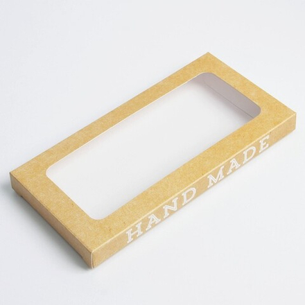 Коробка для шоколада, кондитерская упаковка, «Hand made», с окном, 17.3 х 8.8 х 1.5 см