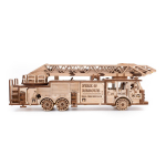 Пожарная машина с выдвижной вращающейся лестницей от EWA - Деревянный конструктор, сборная модель, 3D пазл