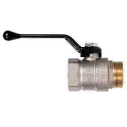 Кран шаровой латунный LD Pride 47.40.В-Н.Р Ду 40 Ру 25 (рычаг с бир.)