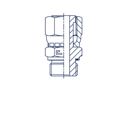 Штуцер FE ORFS 11/16" D08-10 BSP 3/8" (обжатая гайка)