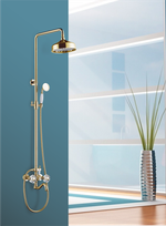 09062-E Двухвент душевой рейлинг ЗОЛОТО "GANZER" (4/1шт)