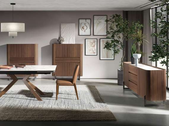 Сервант 3252/437-M ореховый со столешницей из керамики