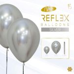 Шар (12"/30 см) Рефлекс Серебро, (Зеркальные шары) / Reflex Silver 50 шт.