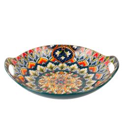 Блюдо с ручками " " (зеленый) 22,5х20.5х4,5см (min9) (транспортная упаковка)