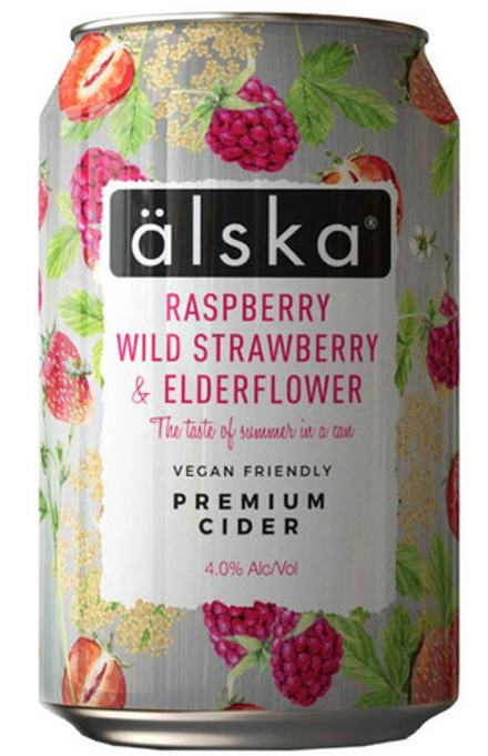 Сидр Алска Малина, Земляника и Бузина / Alska Raspberry, Wild Strawberry & Elderflower 0.33 - банка