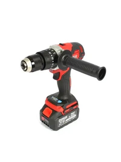 Шуруповерт дрель аккумуляторный бесщеточный ударный DeMak 21В, в кейсе, 2 АКБ 4 а/ч, многофункциональный 120 H/M для сверления, закручивания, долбления, шуруповерт для ледобура, ледоруб ДеМак