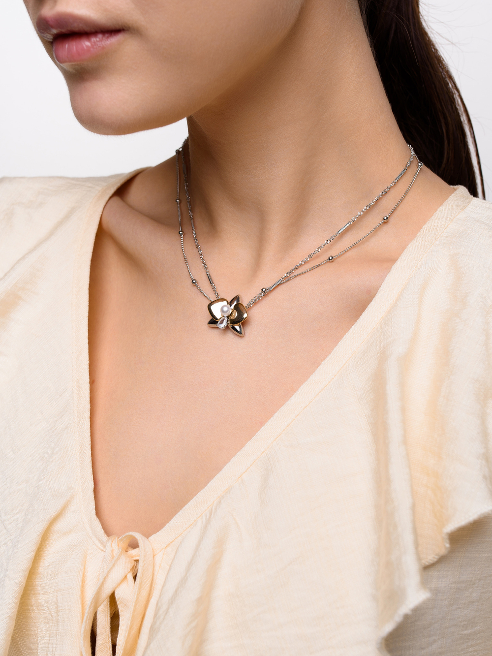 Колье "Flower triangle" bicolor