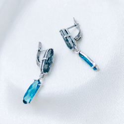 "Экстра" серьги в серебряном покрытии из коллекции "Дефиле" от Jenavi с английским замком