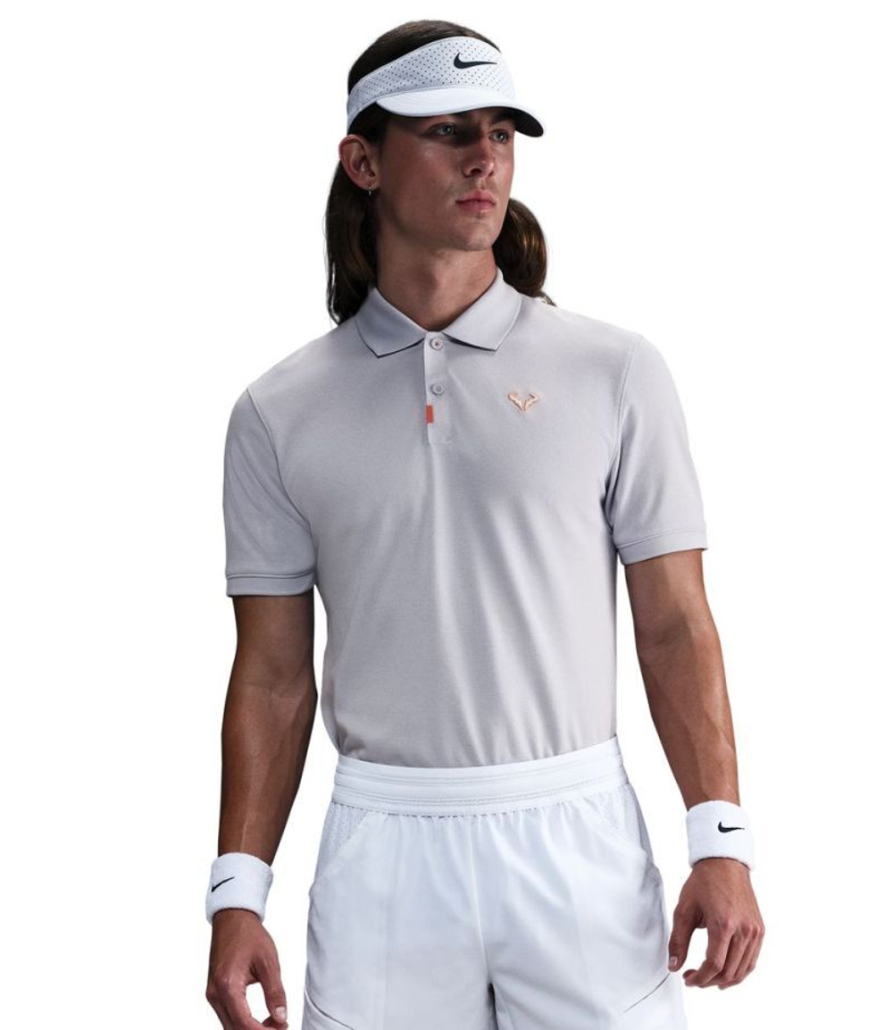 Мужское теннисное поло Nike Rafa Slim Polo - призрак/белый