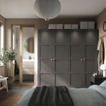 Платяной шкаф - IKEA PAX/BERGSBO/ПАКС/БЕРГСБУ ИКЕА, 200x60x201 см, темно-серый