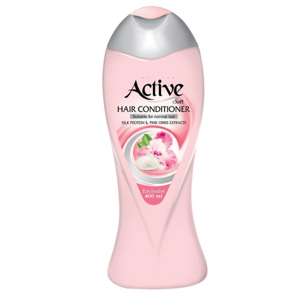 ACTIVE ИРАН / Кондиционер для нормальных волос Экстракты розового ириса и протеинов шелка" 400мл *12