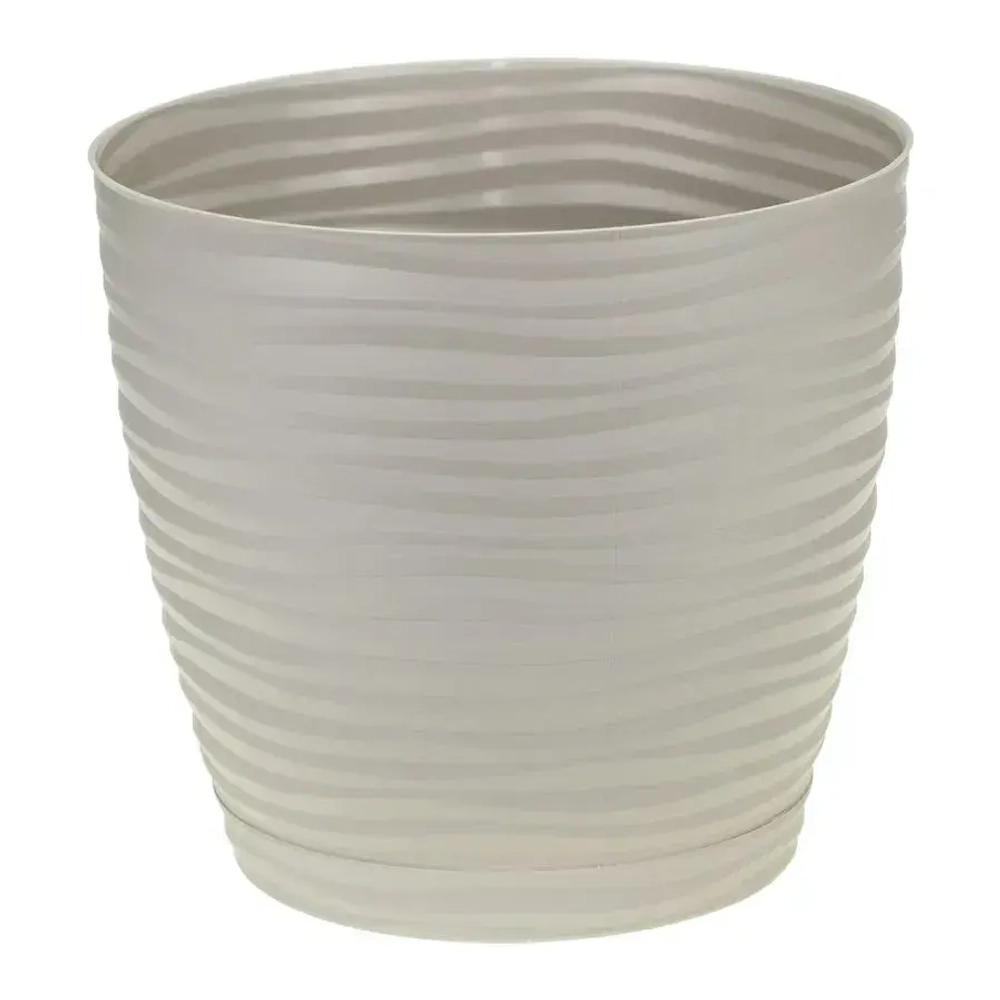 Кашпо ДЮНА D220мм 5,5л с поддоном кремовый