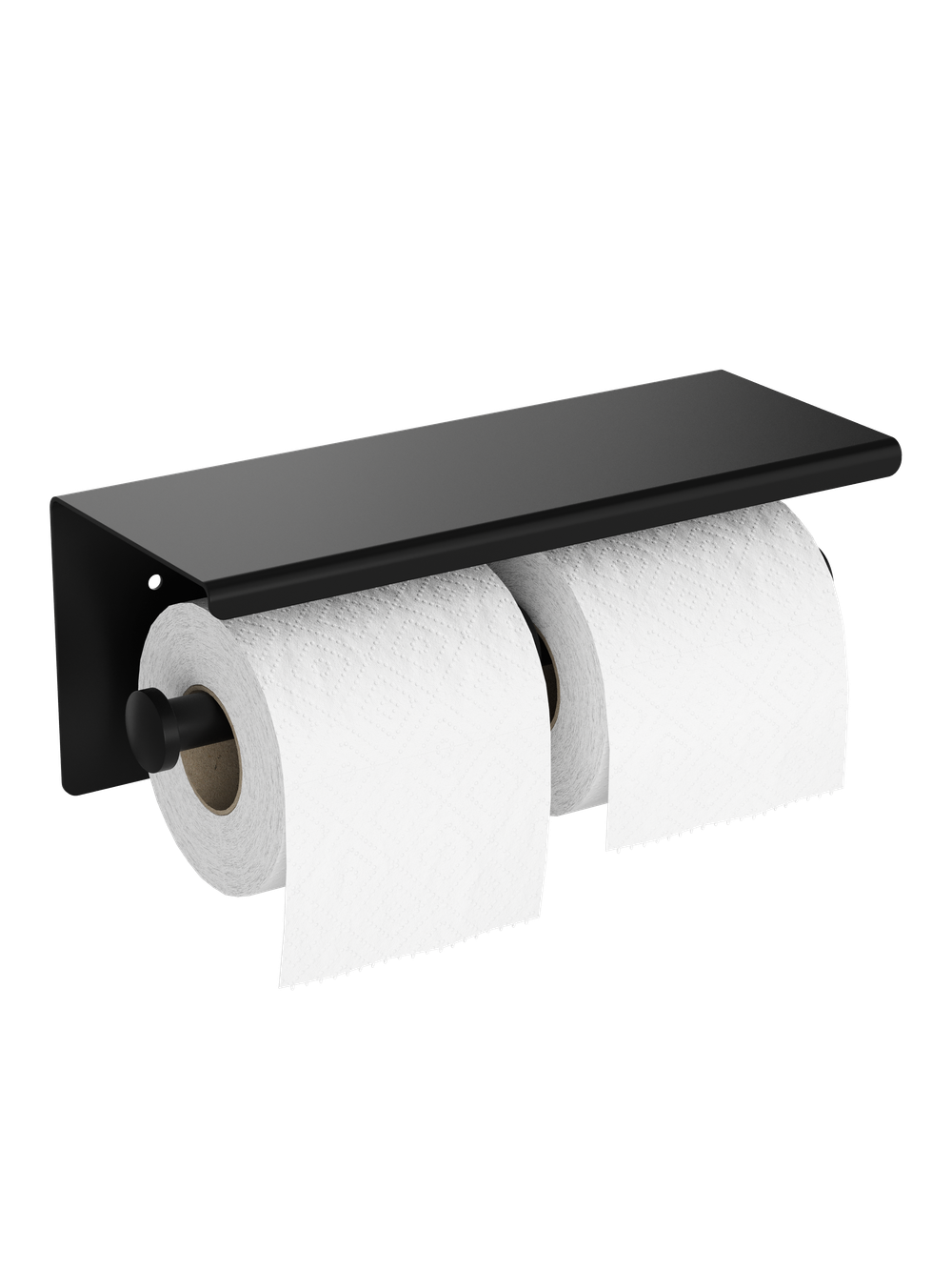 Держатель для туалетной бумаги STWORKI Хельсинки S33350BK настенный, матовый черный, с полкой