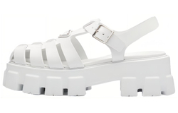 PRADA Monolith Foam Rubber 55mm Sandals White Women"s