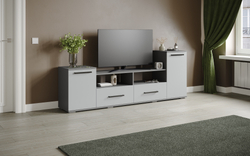 Тумба ТВ Парус-2, Графит серый, Серый камень