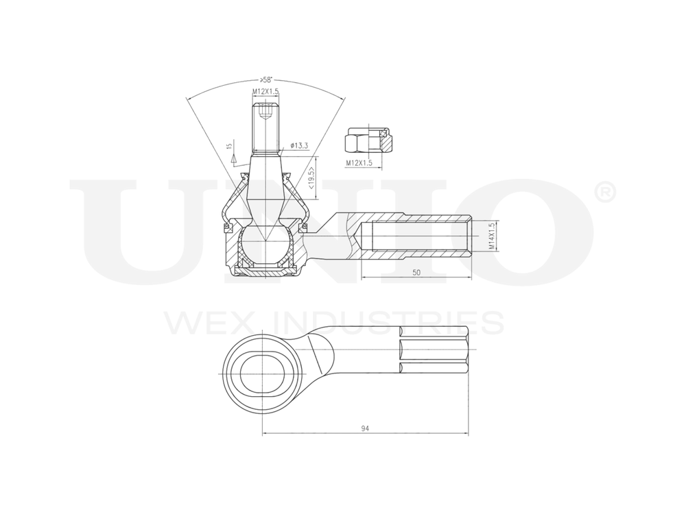 Наконечник рулевой левый UNIO SSP-10089