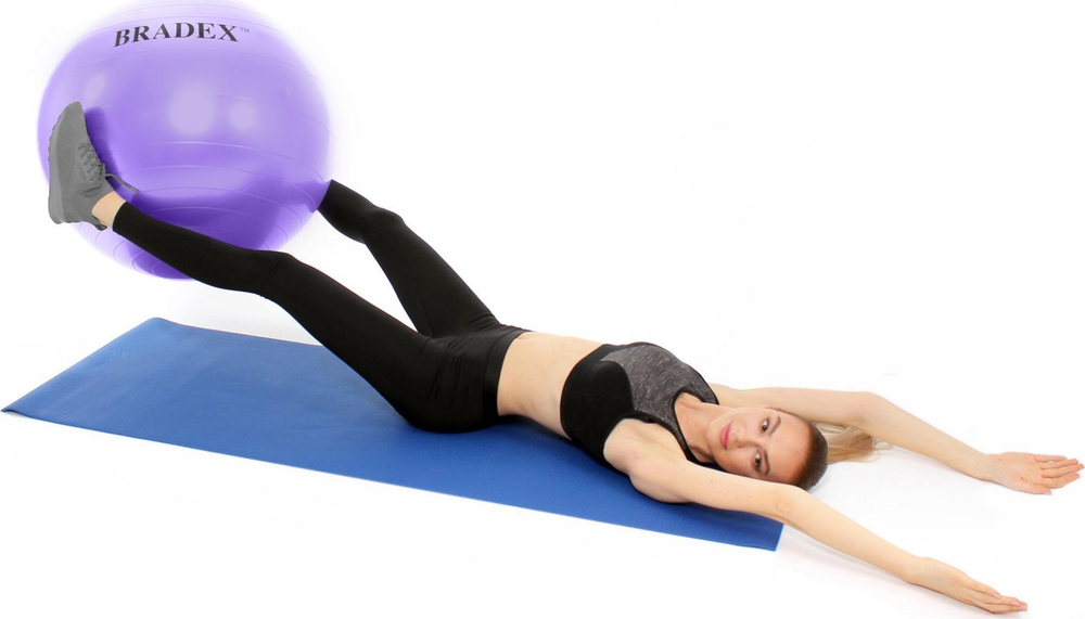 Мяч для фитнеса «ФИТБОЛ-75» Bradex SF 0719 с насосом, фиолетовый
