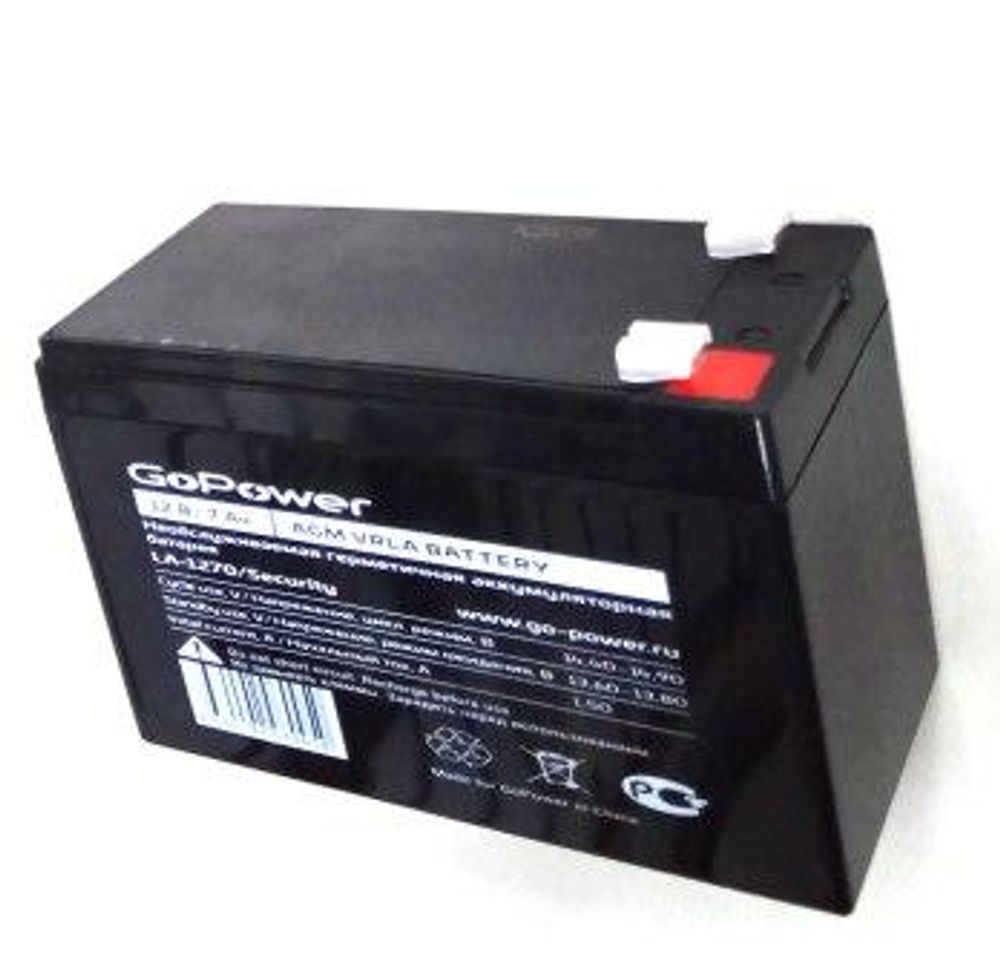 Аккумуляторы GoPower свинцово-кислотные LA-1270 12 V 7mAh