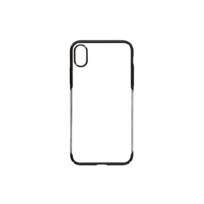 Чехол пластиковый прозрачный с цветной рамкой для iPhone XS Max, 013348 Черный