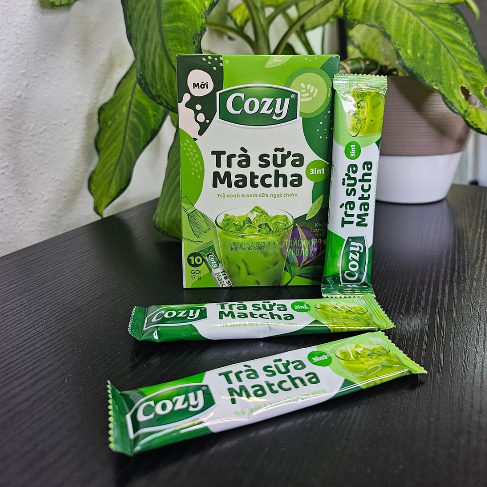 Чай Матча Латте COZY растворимый с жасмином 10 стиков по 17 гр