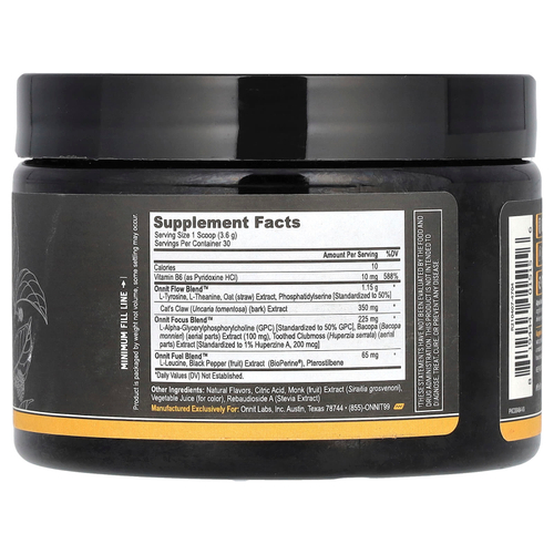 Onnit, Alpha BRAIN®, растворимый продукт с персиком, без кофеина, 108 г (3,8 унции)