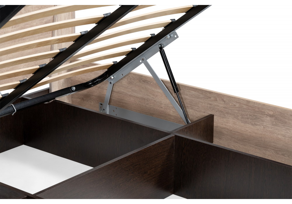 Кровать Woodville Магантия 140х200 сПМ парящая дуб баррик