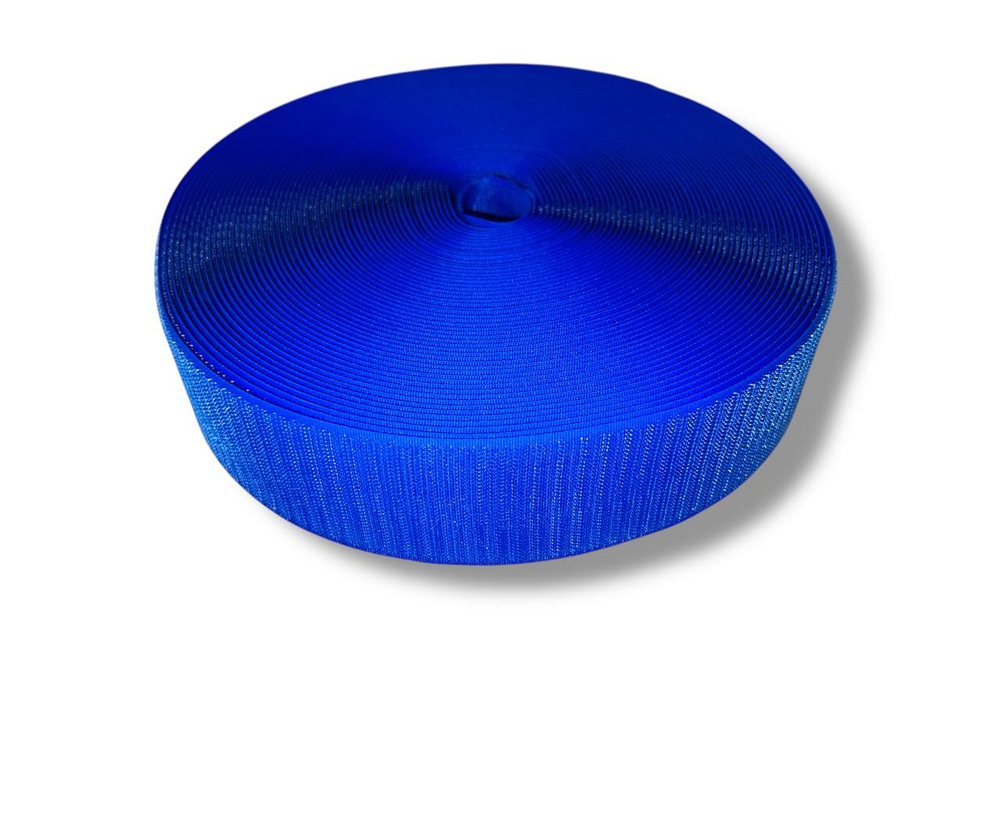 Соединительная лента "Велькро" (крюк) - голубая, гладкая