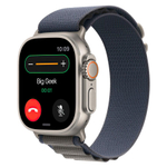 Браслет Apple Alpine Loop, синий со светлой пряжкой, для Apple Watch 44, 45, 46 мм и Ultra 2–3 (дизайн 2023) Браслет «Гора» из переработанного полиэстера с G-образной застёжкой из титана