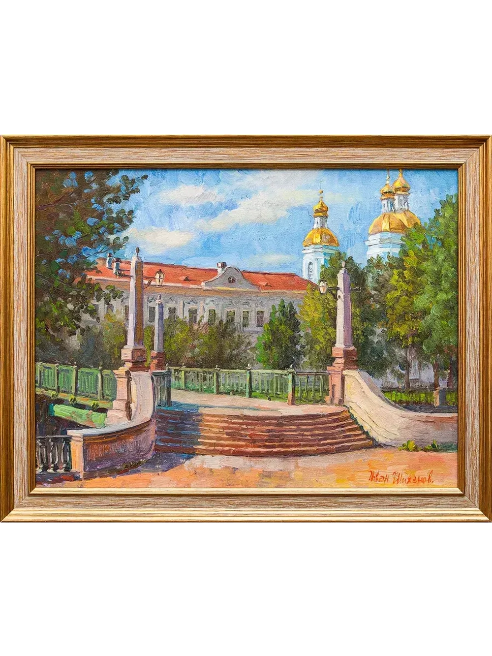 Картина маслом "Красногвардейский мост. июль" Шихов