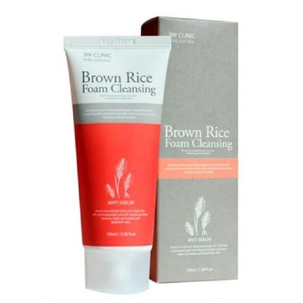 3W Clinic Brown Rice Foam Cleansing пенка для умывания с экстрактом риса