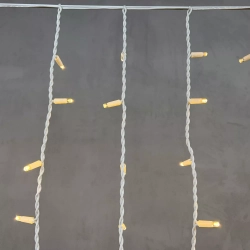 Светодиодная бахрома с колпачком 3,2*0,9 м., 168 теплых белых LED ламп, каучуковый белый провод, LTC (LL168-8-2WW)