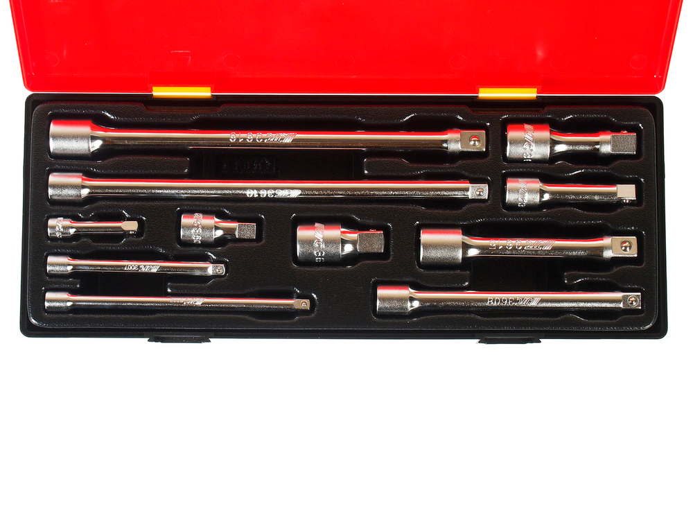 Набор удлинителей 1/4",3/8",1/2" 11 предметов в кейсе JTC