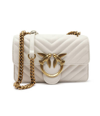 Кожаная сумка-мессенджер LOVE ONE MINI DC Pinko - белый(100074 A0GK)