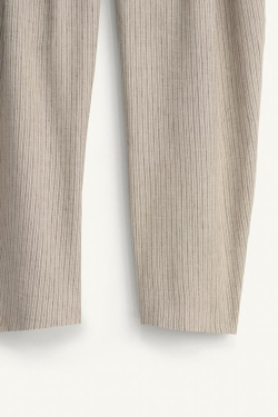 ZARA БРЮКИ ИЗ ЛЬНЯНОЙ СМЕСИ В ПОЛОСКУ - LIMITED EDITION, ПОЛОСКИ